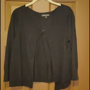 3/4 sleeve single button black sweater